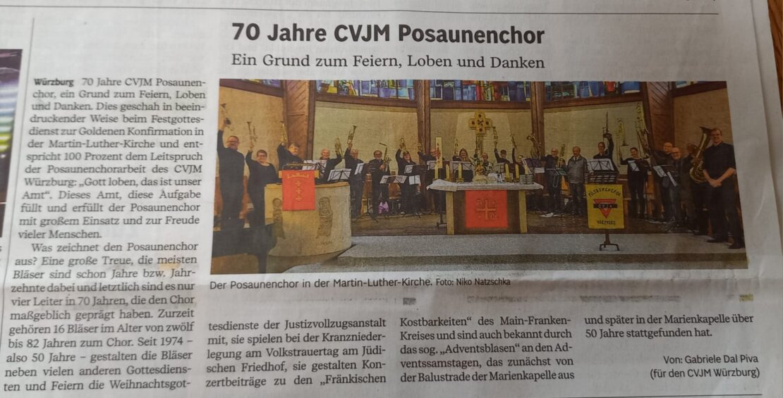 Posanunenchorjubiläum 70 Jahre
